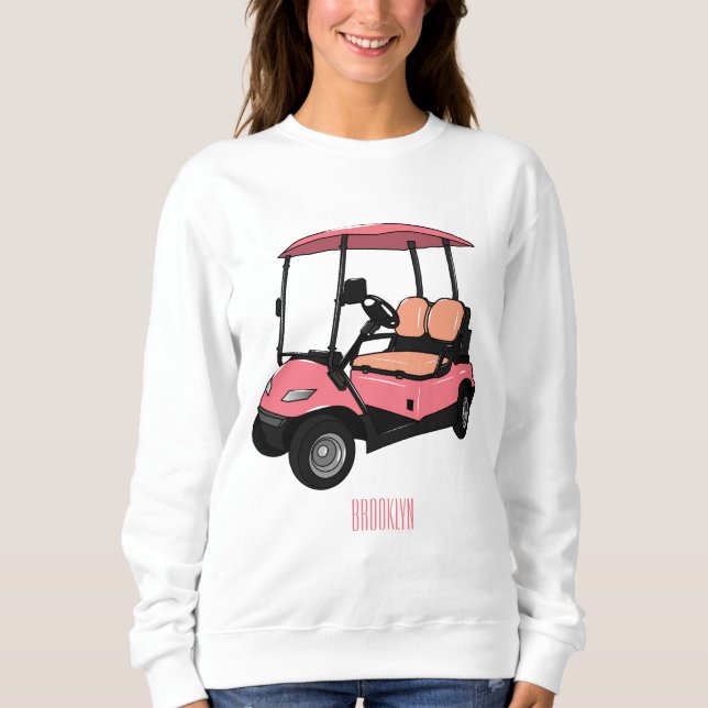 Golfwagen/Golf Buggy Cartoon Abbildung Sweatshirt (Vorderseite)