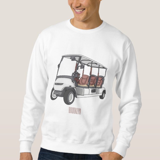 Golfwagen/Golf Buggy Cartoon Abbildung Sweatshirt (Vorderseite)
