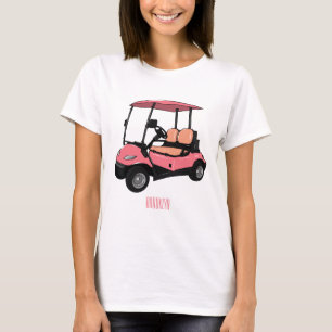 Golfwagen/Golf Buggy Cartoon Abbildung T-Shirt