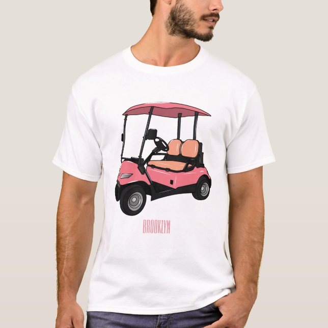 Golfwagen/Golf Buggy Cartoon Abbildung T-Shirt (Vorderseite)