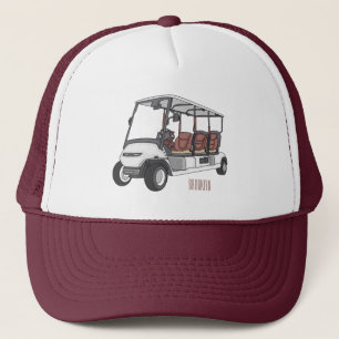 Golfwagen/Golf Buggy Cartoon Abbildung Truckerkappe