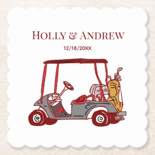 Golfwagen Golfbag Club Hochzeit DIY Mehrfarbig #2 Untersetzer