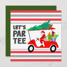 Golfwagen mit Santa Claus Lass Par T-Shirt Golfer