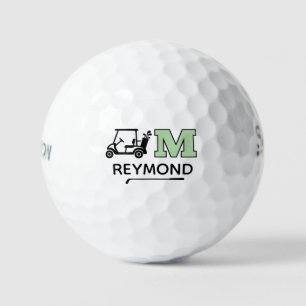 Golfwagen und benutzerdefinierte M-Initiale Markie Golfball