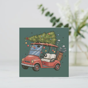 Golfwagen-Weihnachtsbaum Golf-Liebhaber-Geschenk Feiertagskarte