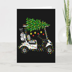 Golfwagen Weihnachtsbaum Lichter Xmas Sport Golfer Karte