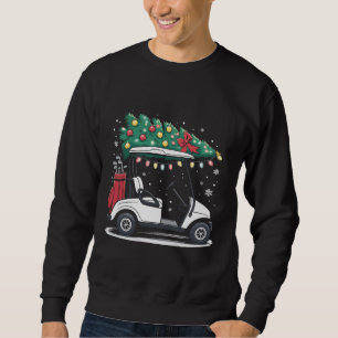 Golfwagen Weihnachtsbaum Lichter Xmas Sport Golfer Sweatshirt