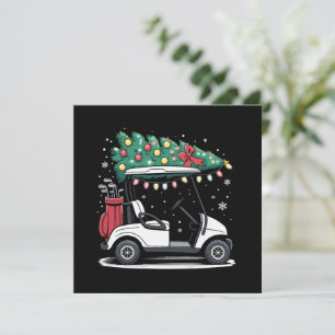 Golfwagen-Weihnachtsbaumlichter Xmas-Sport-Golfer Einladung