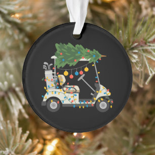 Golfwagen-Weihnachtsbaumlichter Xmas-Sport-Golfer Ornament