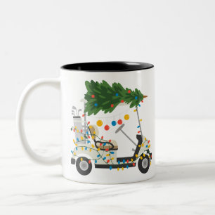Golfwagen-Weihnachtsbaumlichter Xmas-Sport-Golfer Zweifarbige Tasse