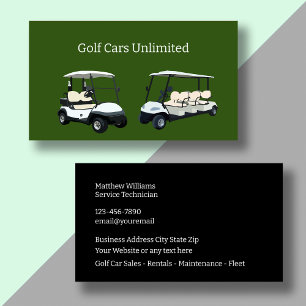 Golfwagenvermietung und Service Geschäftskarten Visitenkarte