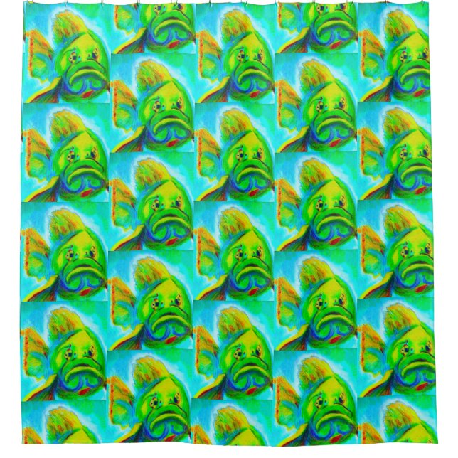 GOLIATH GROUPER SHOWER CURTAIN & LINER DUSCHVORHANG (Vorderseite)