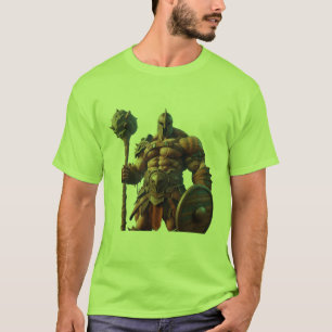 Goliath mit einer Keule auf einem grünen Kurzarm-S T-Shirt