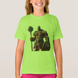 Goliath With a Club on a Short Sleeve White T-Shirt