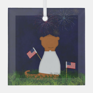 GOliver Der Otter beobachtet Feuerwerk Ornament Aus Glas