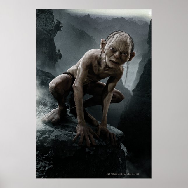 GOLLUM™ auf einem Felsen Poster (Vorne)