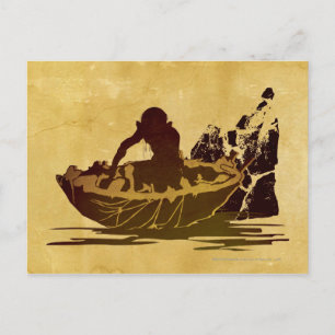 GOLLUM™ in einem Raft Postkarte