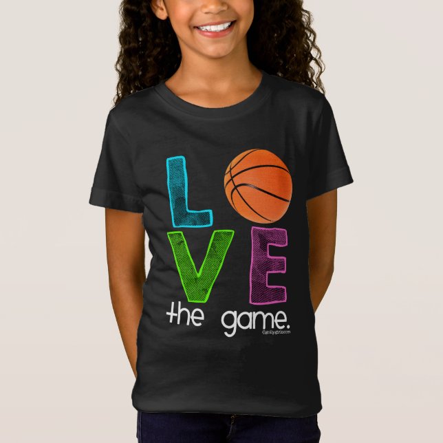 Golly Mädchen: Basketball - Liebe das Spiel T-Shirt (Vorderseite)