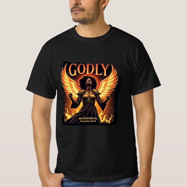 Golyaufstieg - starke Frau (Sprichwörter 24:16) T-Shirt (Vorderseite)