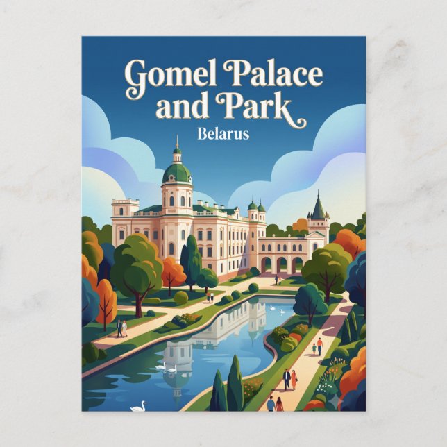 Gomel Palast und Park Belarus Postkarte (Vorderseite)