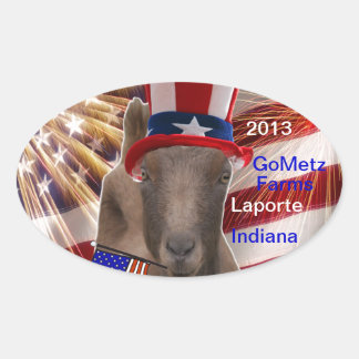 GoMetz Farms Laporte, Indiana 2013 PATRIOTISCHE ZI Ovaler Aufkleber