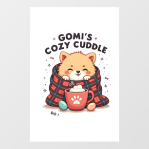 Gomis Cozy Cuddle Vintage Hunde-Decke Design Stör  Fensteraufkleber