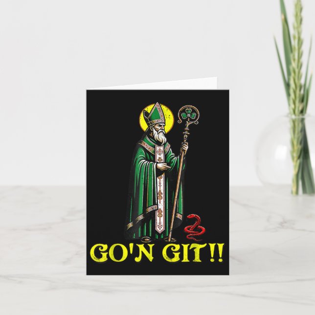 G'on Git Funny St Patricks Day Kleeblatt St Patty  Karte (Vorderseite)
