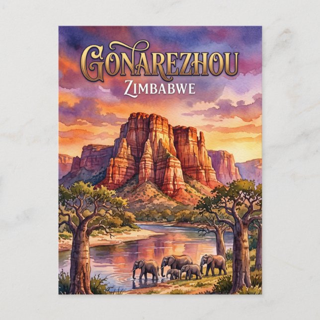 Gonarezhou-Nationalpark Simbabwe Postkarte (Vorderseite)