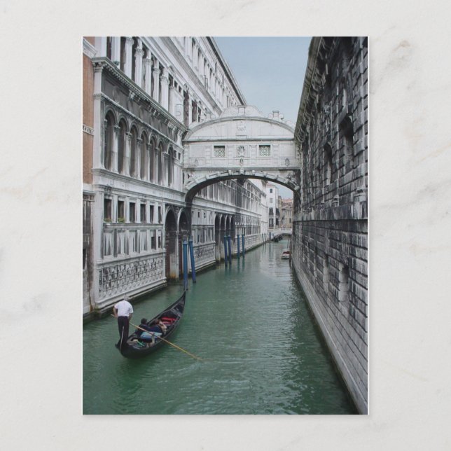 Gondalier an der Seufzerbrücke Postkarte (Vorderseite)