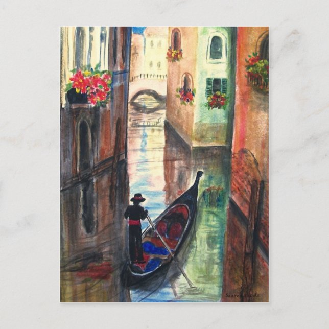 Gondel in Venedig, Italien Postkarte (Vorderseite)
