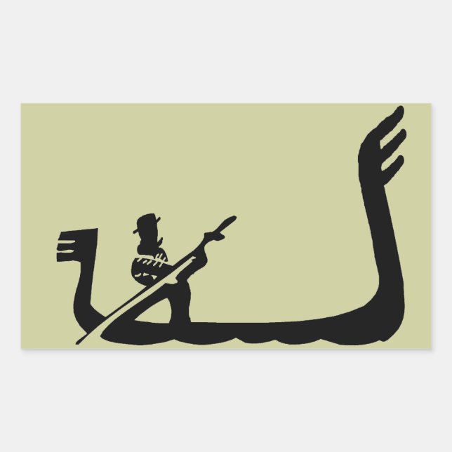 Gondel, Venedig Rechteckiger Aufkleber (Vorderseite)