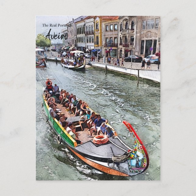Gondelfahrt- Aveiro Portugal Postkarte (Vorderseite)