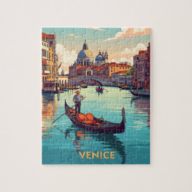 Gondelfahrt in Venedig mit historischen Gebäuden Puzzle (Vertikal)