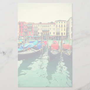 Gondeln am Canale Grande, Venedig, Italien. Retro Briefpapier