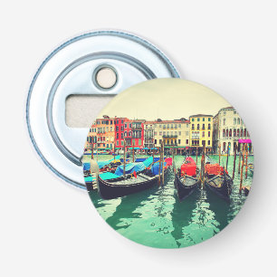 Gondeln am Canale Grande, Venedig, Italien. Retro Flaschenöffner