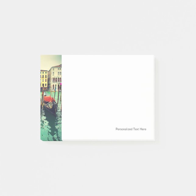 Gondeln am Canale Grande, Venedig, Italien. Retro Post-it Klebezettel (Vorderseite)