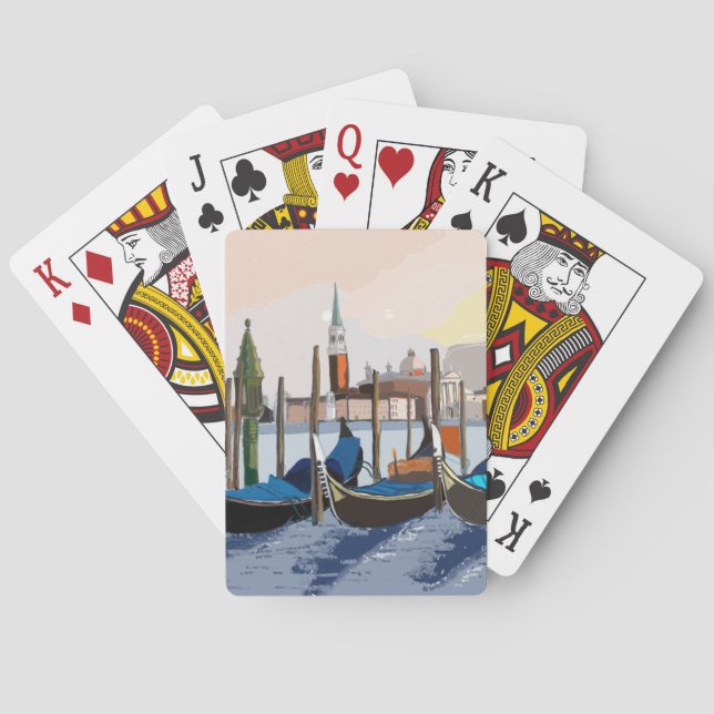 Gondeln am Markusplatz Venedig Spielkarten (Rückseite)