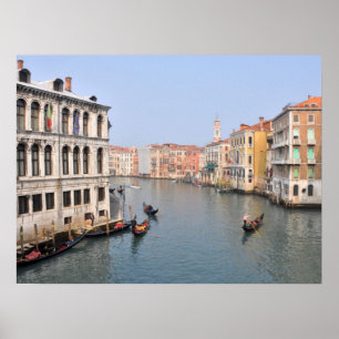 Gondeln auf dem Canal Grande von Venedig, Italien Poster