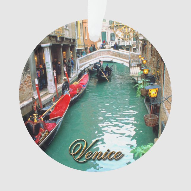 Gondeln auf einem venezianischen Kanal Ornament (Vorderseite)