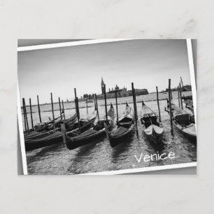 Gondeln in Venedig in Schwarz-Weiß Postkarte