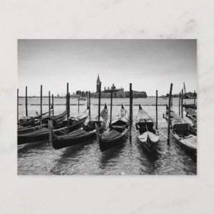 Gondeln in Venedig in Schwarz-Weiß Postkarte