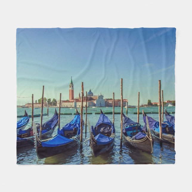 Gondeln in Venedig, Italien Fleecedecke (Vorderseite (Horizontal))
