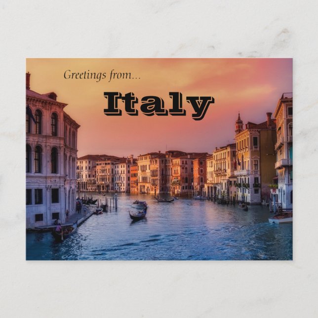 Gondeln in Venedig, Italien Postkarte (Vorderseite)