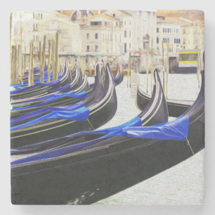 Gondeln in Venedig, Italien Untersetzer Stone