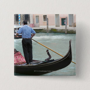 Gondeln in Venedig-Kanal Button