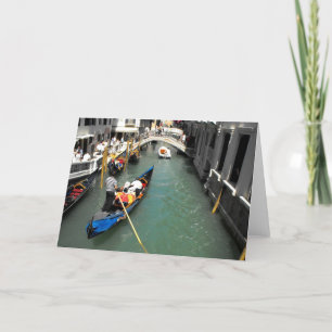 Gondeln und Touristen in Venedig, Italien Feiertagskarte