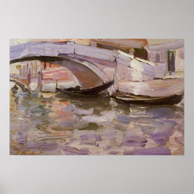 Gondeln von John Singer Sargent, Impressionismus A Poster (Vorne)