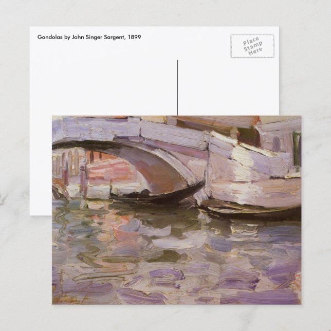 Gondeln von John Singer Sargent, Impressionismus A Postkarte (Vorne/Hinten)