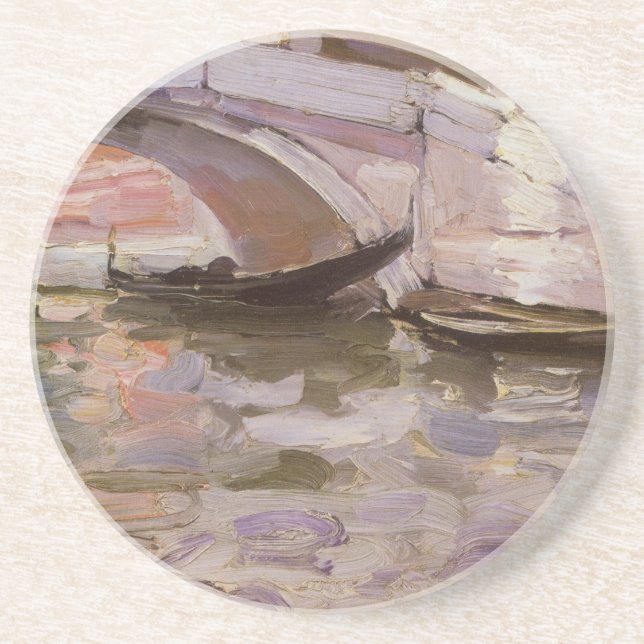 Gondeln von John Singer Sargent, Impressionismus A Sandstein Untersetzer (Vorne)