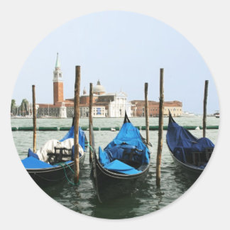 Gondeln von Venedig Runder Aufkleber